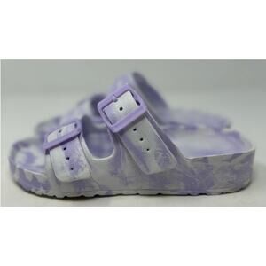 Women’s Lavender‎ and White Tie Dye Double Buckle Slip on Sandals Size 5/6